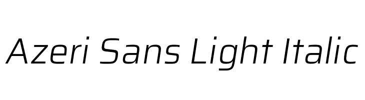 Azeri Sans Light Italic  font caratteri gratis