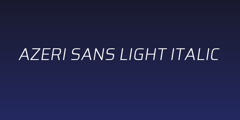 Azeri Sans Light Italic Social Header