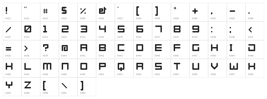 Azertype-Regular Regular Character Map