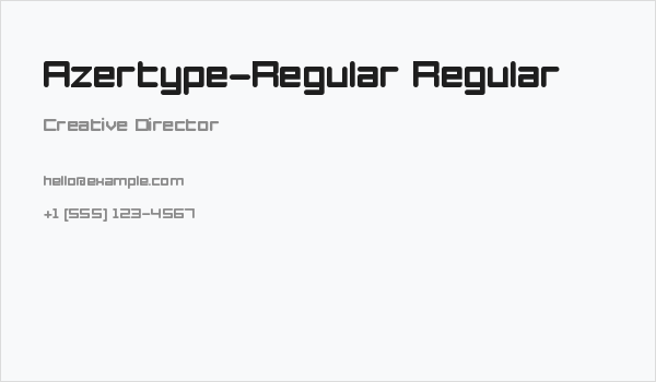 Azertype-Regular Regular Business Card