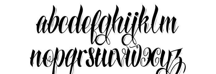 Azkanio Script Font LOWERCASE