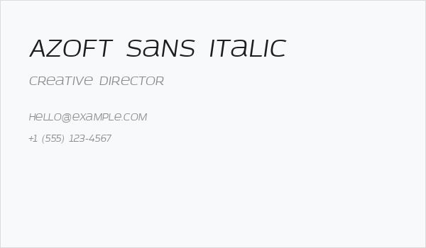 Azoft Sans Italic Business Card