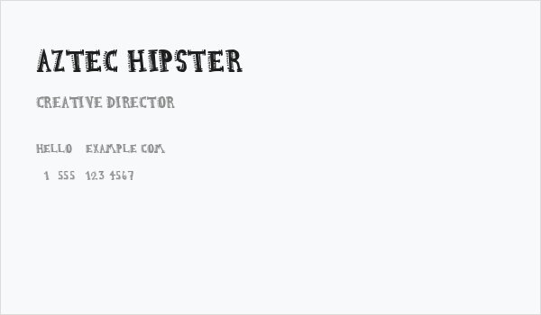 Aztec Hipster Business Card
