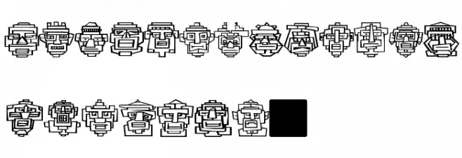 Aztecish フォント 大文字