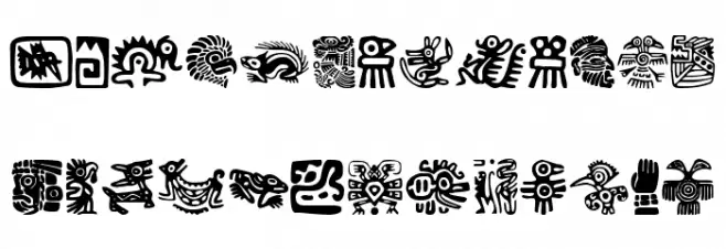 Aztecs Icons Schriftart Groß