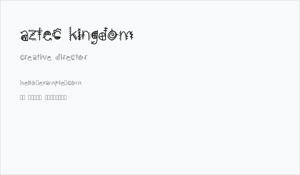 aztec kingdom Business Card