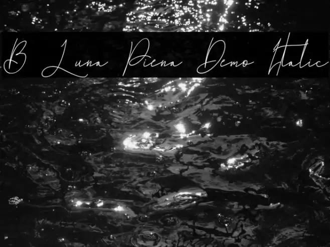 B Luna Piena Demo Italic Fonte examples