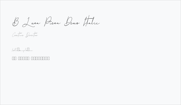B Luna Piena Demo Italic Business Card