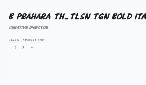 B Prahara TH_Tlsn Tgn Bold Italic Business Card