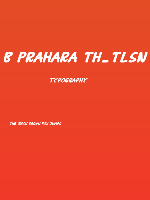 B Prahara TH_Tlsn Tgn Bold Italic Poster