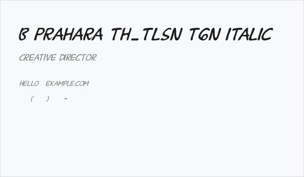 B Prahara TH_Tlsn Tgn Italic Business Card