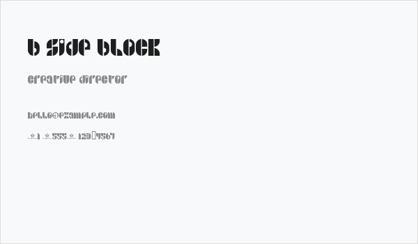 B SIDE BLOCK Business Card