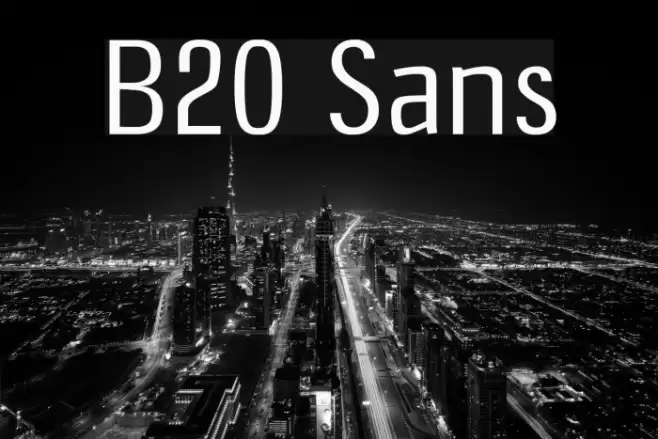 B20 Sans Font examples