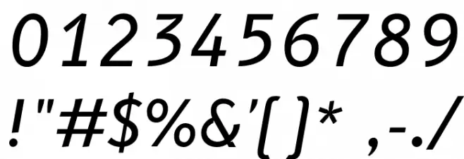 B612 Italic Font OTHER CHARS