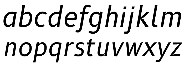 B612 Italic Font LOWERCASE