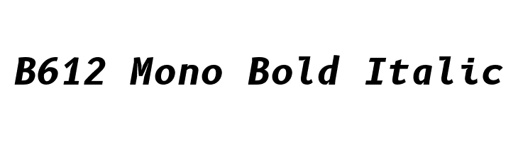 B612 Mono Bold Italic Font