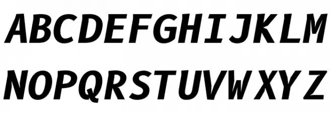 B612 Mono Bold Italic 字体 大写