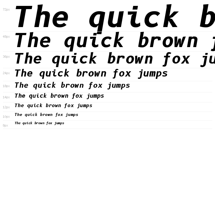 B612 Mono Bold Italic Waterfall