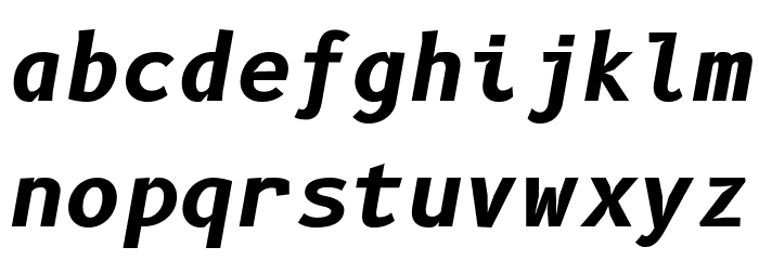 B612 Mono Bold Italic Font LOWERCASE