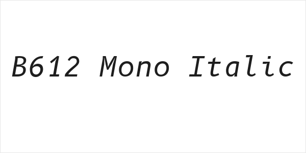 B612 Mono Italic Logo