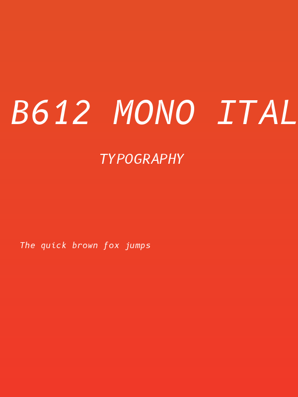 B612 Mono Italic Poster
