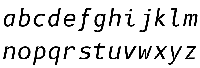 B612 Mono Italic Font LOWERCASE
