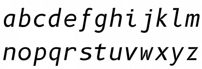 B612 Mono Italic Fuentes MINÚSCULAS