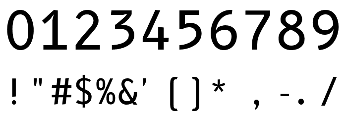B612 Mono Regular Font OTHER CHARS