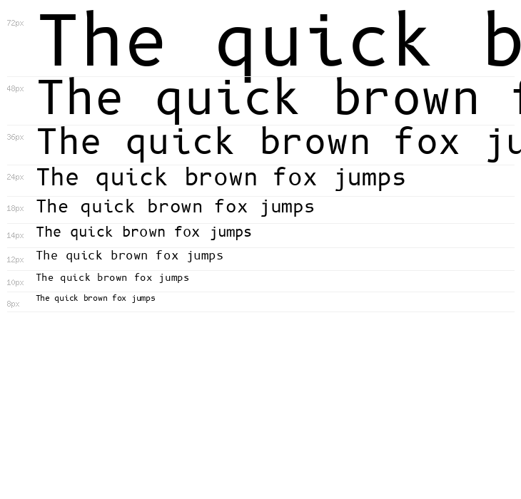 B612 Mono Regular Waterfall