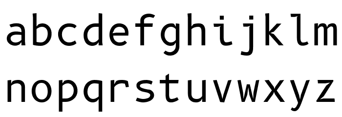 B612 Mono Regular Font LOWERCASE