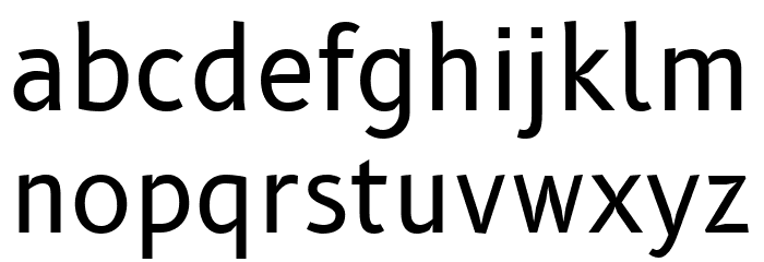 B612 Regular Font LOWERCASE