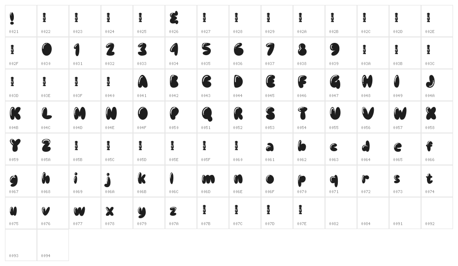 BABELGAMEE Character Map
