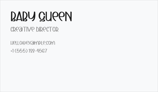 BABY QUEEN Business Card