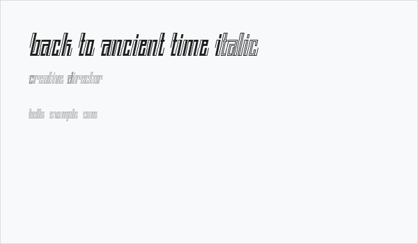 BACK TO ANCIENT TIME Italic Business Card