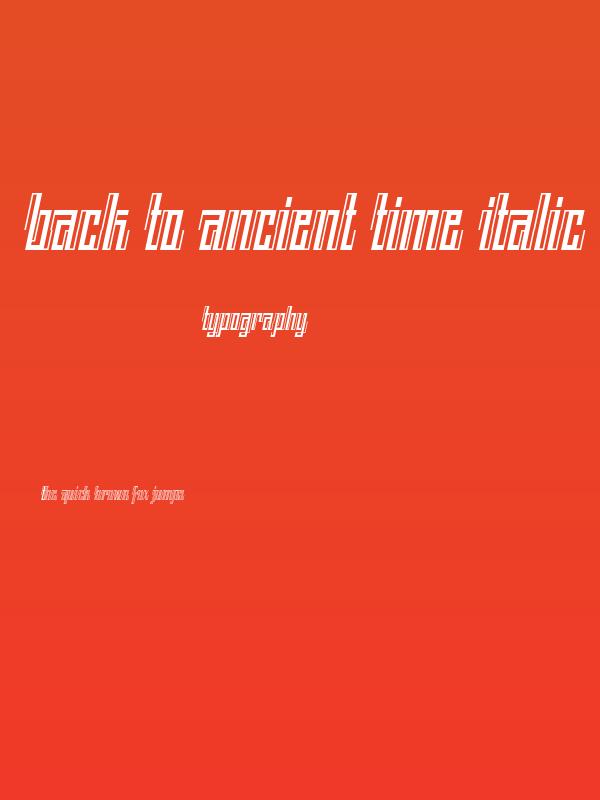 BACK TO ANCIENT TIME Italic Poster