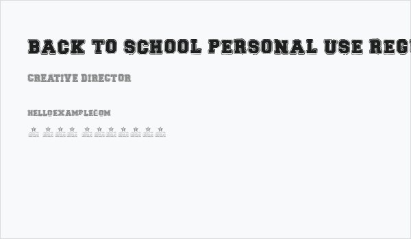 BACK TO SCHOOL PERSONAL USE Regular Business Card
