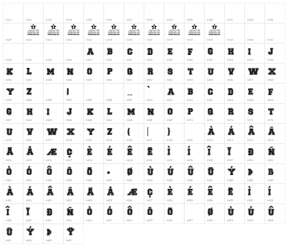 BACK TO SCHOOL Regular Character Map