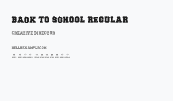 BACK TO SCHOOL Regular Business Card