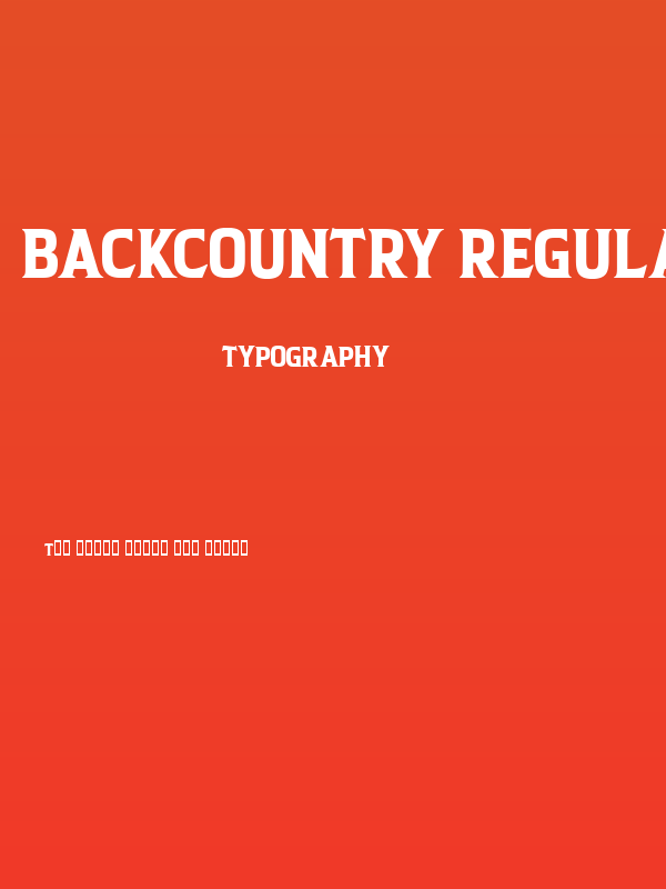 BACKCOUNTRY Regular Poster
