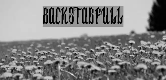 BACKSTABFULL Font examples