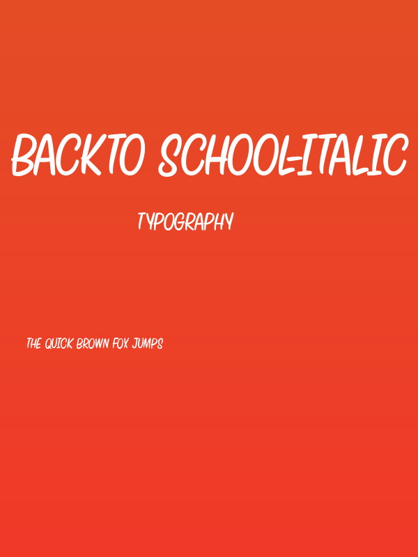 BACKTO SCHOOL-Italic Poster