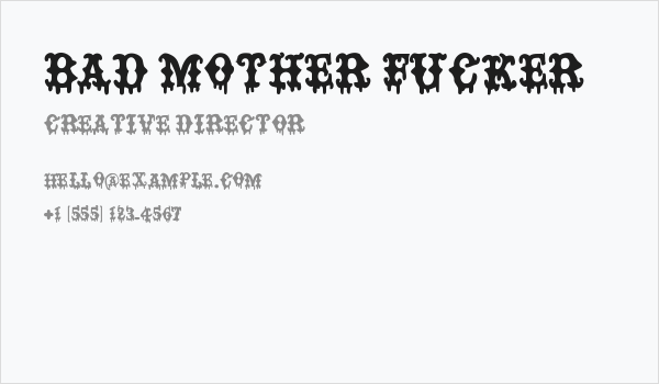 BAD MOTHER FUCKER Business Card