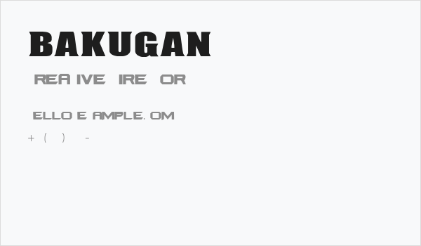 BAKUGAN Business Card