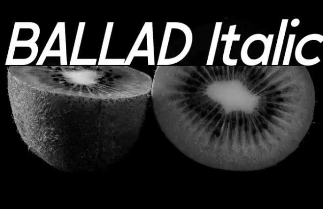 BALLAD Italic Font examples