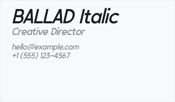 BALLAD Italic Business Card