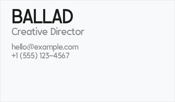 BALLAD Business Card