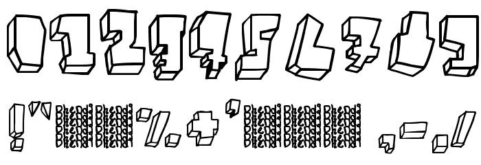 BALOK-balok TAK sempurna Font OTHER CHARS