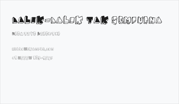 BALOK-balok TAK sempurna Business Card