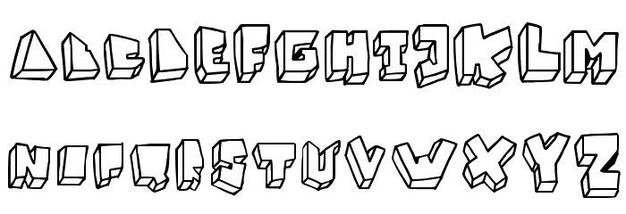 BALOK-balok TAK sempurna Font LOWERCASE