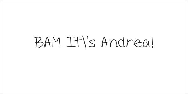 BAM It's Andrea! Logo